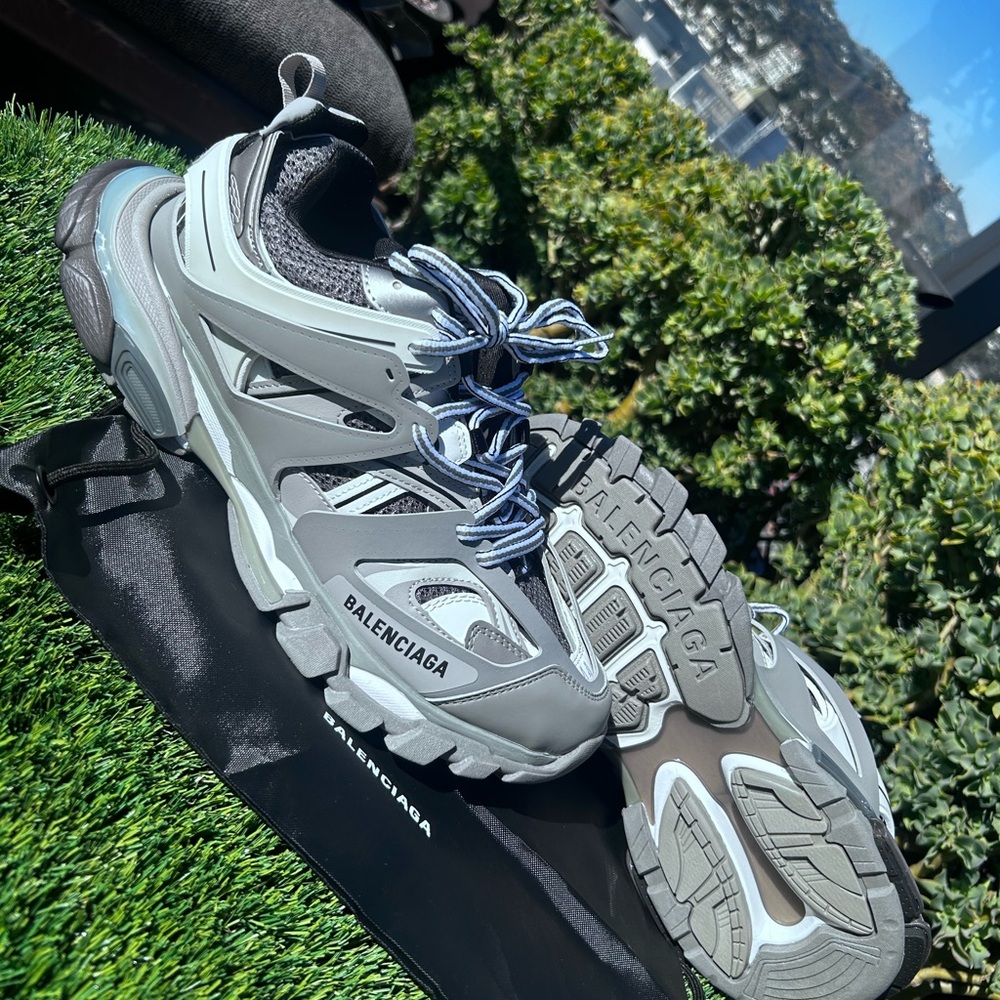 Balenciaga Gray Athletic Shoes with Rugged Sole